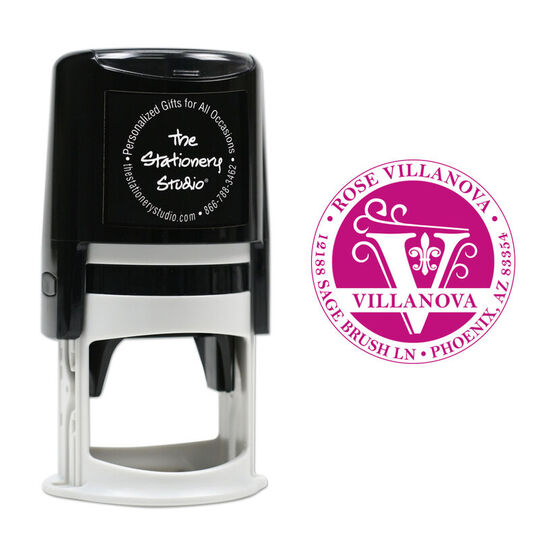 Fleur de Lis Initial Self Inking Stamper